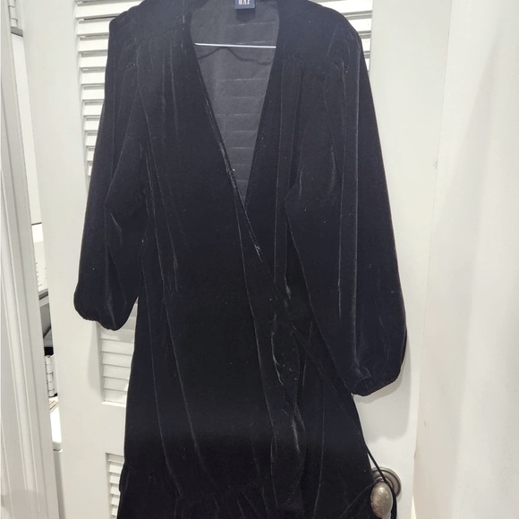 Gap Velvet Black Wrap Mini Dress XXL - Picture 4 of 6